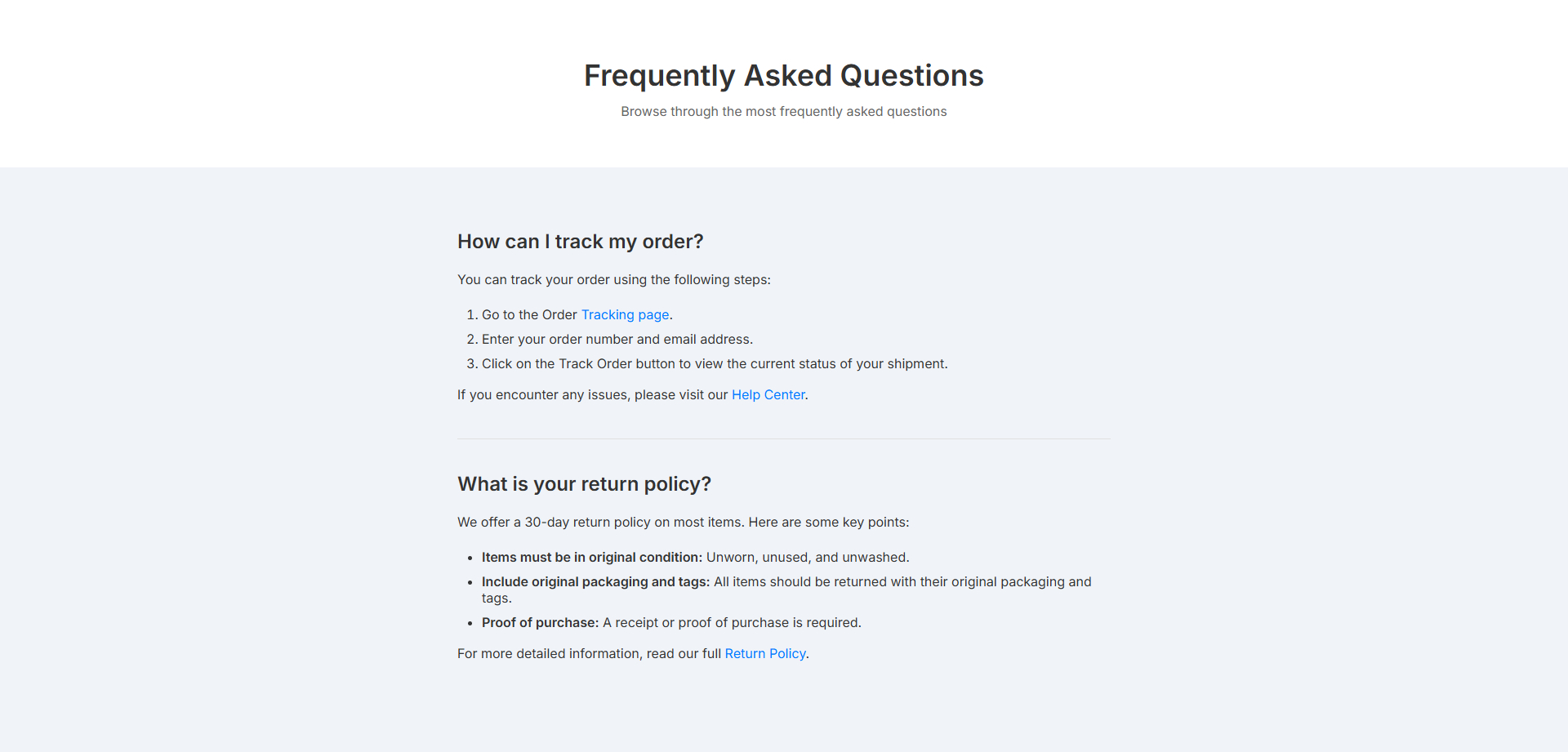 Screenshot of the Simple-FAQ-Page site.